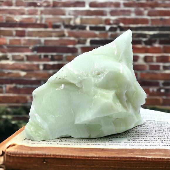 Jadeite Custard Glowing Swirl Slag Uranium Vintage Art Glass Cullet #4GX10 - Picture 8 of 9